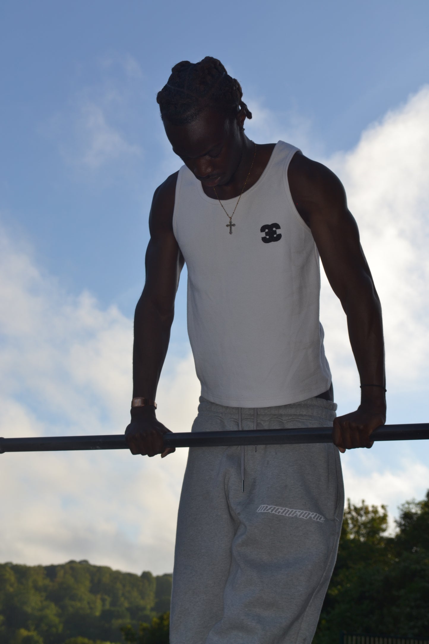White signature vest